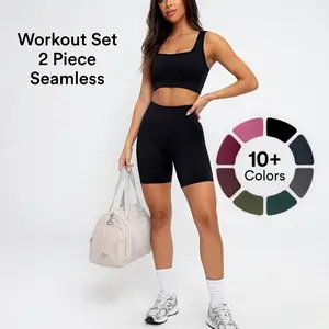 Two Piece Casual Workout Set for Women Athletic 2 Piece Summer Outfit Lounge Matching Activewear Set