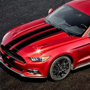 63''x11'' Racing  Stripes Stickers, Hood Vinyl Decals,  Sticker (Black)