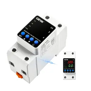 63A 110V/220V Adjustable Digital Display Overvoltage & Undervoltage Protector, DIN Rail Mounted Electrical Circuit Breaker