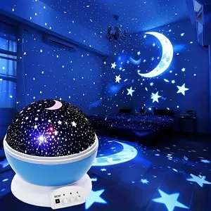 1pc 3D Rotating Star Moon Projection Light with Color Adjustment, Decorative Environment Light for Festivals and Parties Suitable for giving Christmas and Valentine's Day gifts to friends, classmates, colleagues, and birthdays in outdoor bedrooms