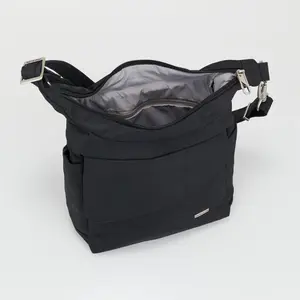 Travelon Anti-Theft Classic Messenger Bag Women's Lightweight Water-Resistant Purse with Adjustable Strap Black Machine Washable 9'W x 12.5'H x 3.5'D outdoor sport