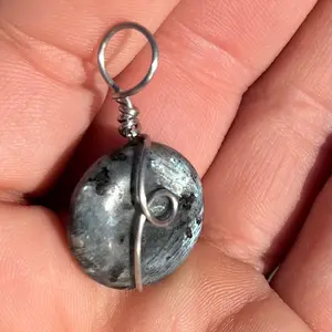 All Natural Larvakite Custom Wire Pendant