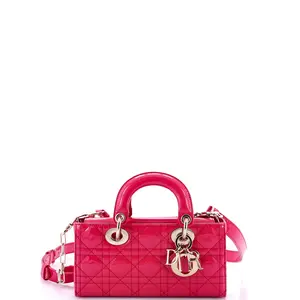 Pre-owned Dior Patent Leather Shoulder Bags Christian Lady D Joy Bag Cannage Quilt Patent Small