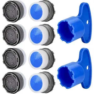 8Count Faucet Aerator M16.5, Plug-In Faucet Aerator Faucet Restrictor Replacement Parts for Kitchen Bathroom Sink Aerator with 2 Key Removal Wrench Tool, 1.2GPM, 16.5mm/0.65inch