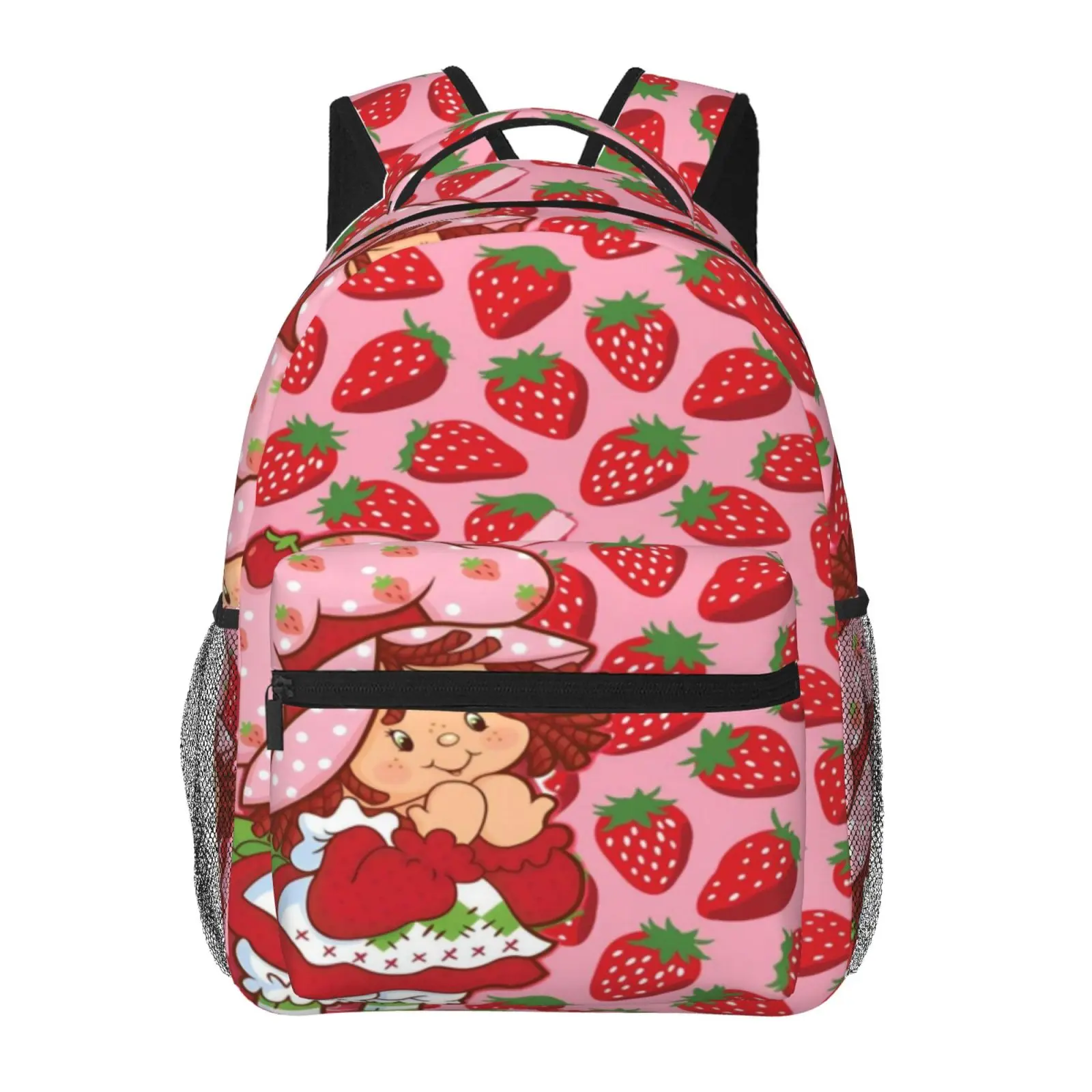 Strawberry Shortcake Backpack for Teens, Large Capacity Oxford Bag with Multiple Pockets for College, Weekend Trips & Back to School Haul, Campus Life, Large Capacity Backpack, Daily Commute