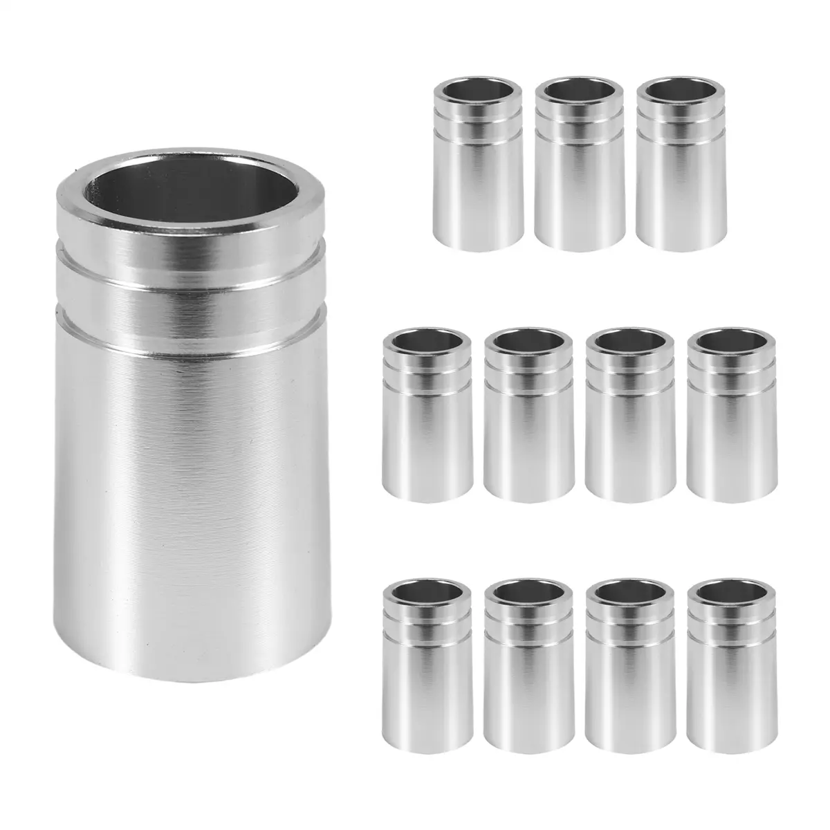 Golf Metal Ferrules, 12Pcs/Pack .370 Aluminum Ferrules for Iron Shafts, Golf Club Accessories