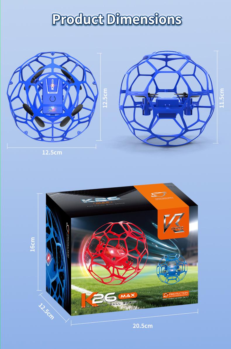 Four-Axis Football Stunt Drone | 360° Rolling & Hovering | Anti-Collision Remote Control Aircraft | Competitive Spherical Aeromodel