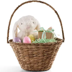 Best Choice Products Easter Basket, Woven Easter Basket for Kids w/ Collapsible Handle, Tapered Shape