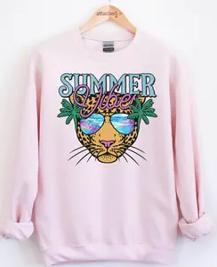 Retro Summer Vibes Leopard Graphic Top