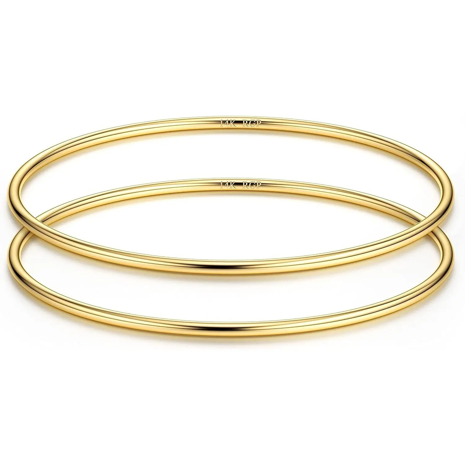 Jstyle 1-3count Stainless Steel 2mm  Plated Bracelet Bangle Bracelet Stackable Thin Round Bangle Bracelet for Women Plain Polished Bracelet Couple Valentines Day Gifts