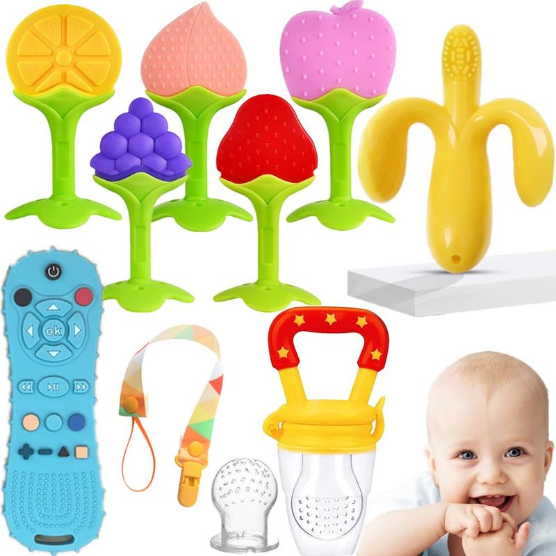9 Pieces Safe & Comfortable Baby Teething Toys for Infants BPA Free ...