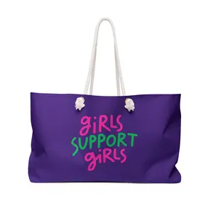 Girls Support Girls Weekender Bag - Empowerment Tote for Travel and Events