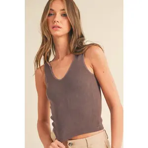 Emory Reversible Stonewash Ribbed One Size Tank Top