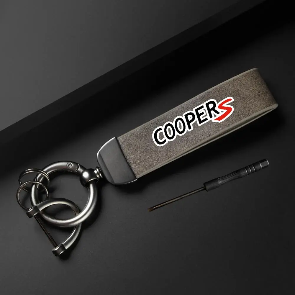 Car Keychain, PU Leather Car Keychain, Simple Design Car Keychain for BMW Mini Cooper R50 R53 R55 R56 R60 R61 F54 F55 F56 F60, Minimalist Design Keychain, Keyrings For Keys
