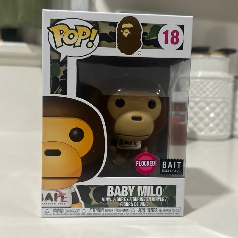 Funko Pop Baby Milo Flocked Vinyl Figurine - BAIT Exclusive Collectible Item for Hobbyists, Collectibles Category Statue & Bobblehead Related Merchandise, Collectible Items