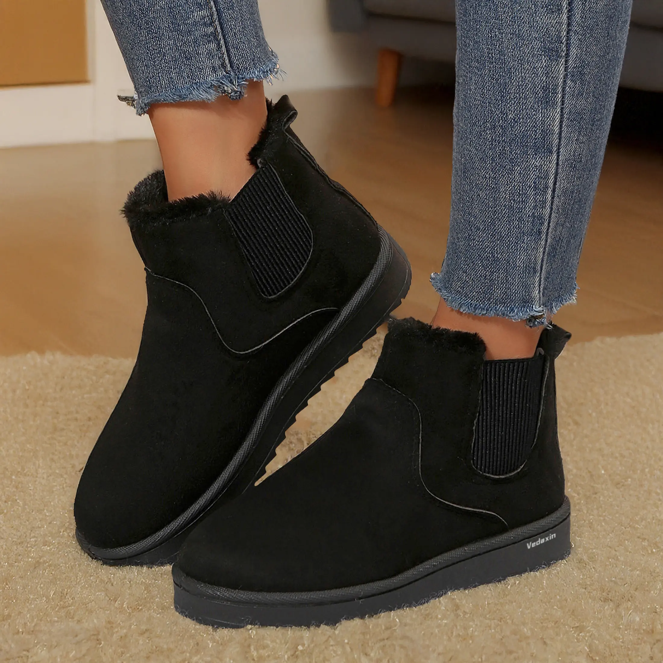 Women's Short Boots Plush Lined Anti-Slip Snow Boots - Perfect for Outdoor Activities