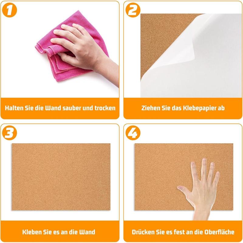 10 Pack Self-Adhesive Cork Board, 30 x 21 cm, Cork Pin Board, 1 mm Thick Cork Board, Cork Mat, Self-Adhesive DIY Notice Board, Rectangular Insulated Cork Panels for Crafts Office School Kitchen