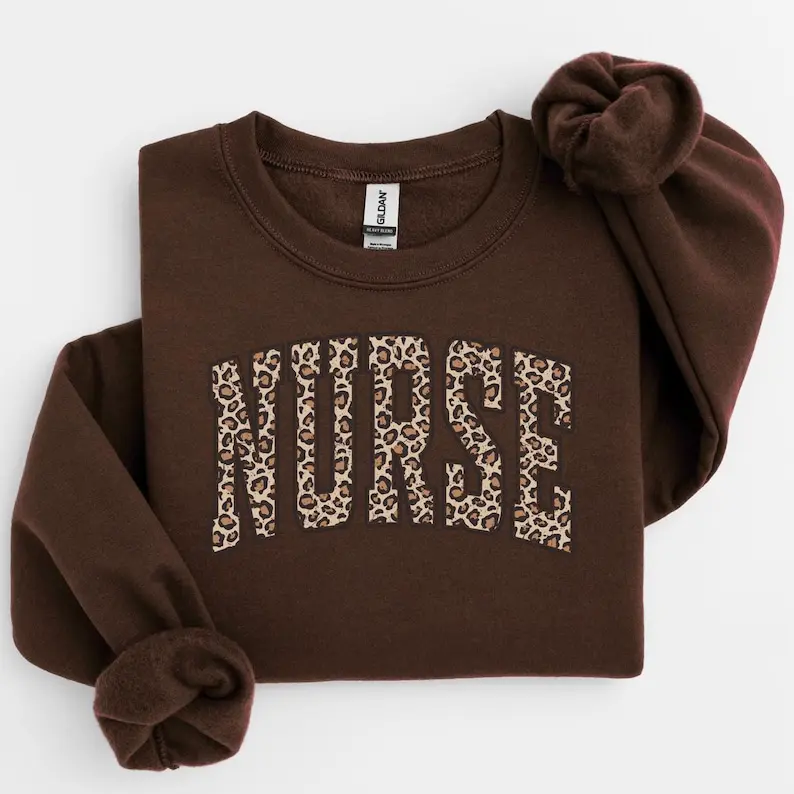(Sale Off Up To 50%) Leopard Nurse Sweatshirt, Nurse T-Shirt, RN Shirt, Nursing School Shirt, Registered Nurse Shirt, Nurse Gift, Nurse Shirt, Full Color, For Men, For Women, Casual, Classic Fashion, Tee Print