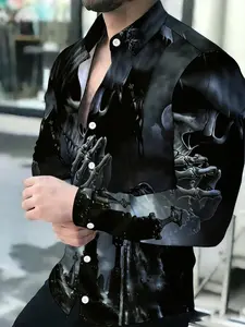 Men's Long Sleeve Shirt Novel Pattern