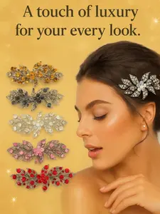 Aurora Petal Barrette - Genuine Crystal Hair Accessories with Luxurious Petal Design for Everyday & Special Occasions