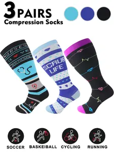 Plus Size Compression Socks for Men & Women, 20-30mmhg Wide Calf Booster Socks for Circulation, Running, Nurses, Pregnant Women