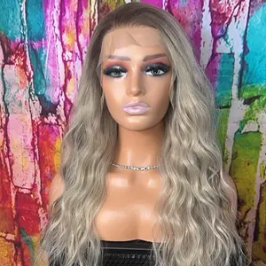 Theia 13x6 HD Lace Front Wig Ash Blonde Wavy Synthetic Pre-Plucked Glueless Ready High-Quality