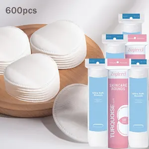 600pcs disposable round makeup remover pads, high-quality facial cleansing puffs, 6*6cm, three-layer thickened, suitable for facial cleansing, wet compress, makeup removal, skin care, nail art cleaning, perfect Christmas and Halloween gifts