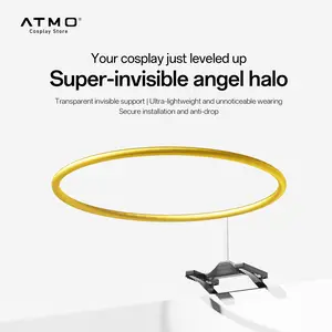 Stylish Angel Halo Hair Accessory - Daedalus Wings Forge Gold Ornament, Adjustable Invisible String, Durable Reusable, for Cosplay Parties & Stage Shows, Heavenly Vibes, Fashion Party Decoration Supplies, Accessories, Ornaments,summervibes