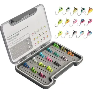 Tungsten Ice Fishing Jigs Kit - 15/21/45pcs Effective Glow Lures  Crappie, Panfish, Walleye