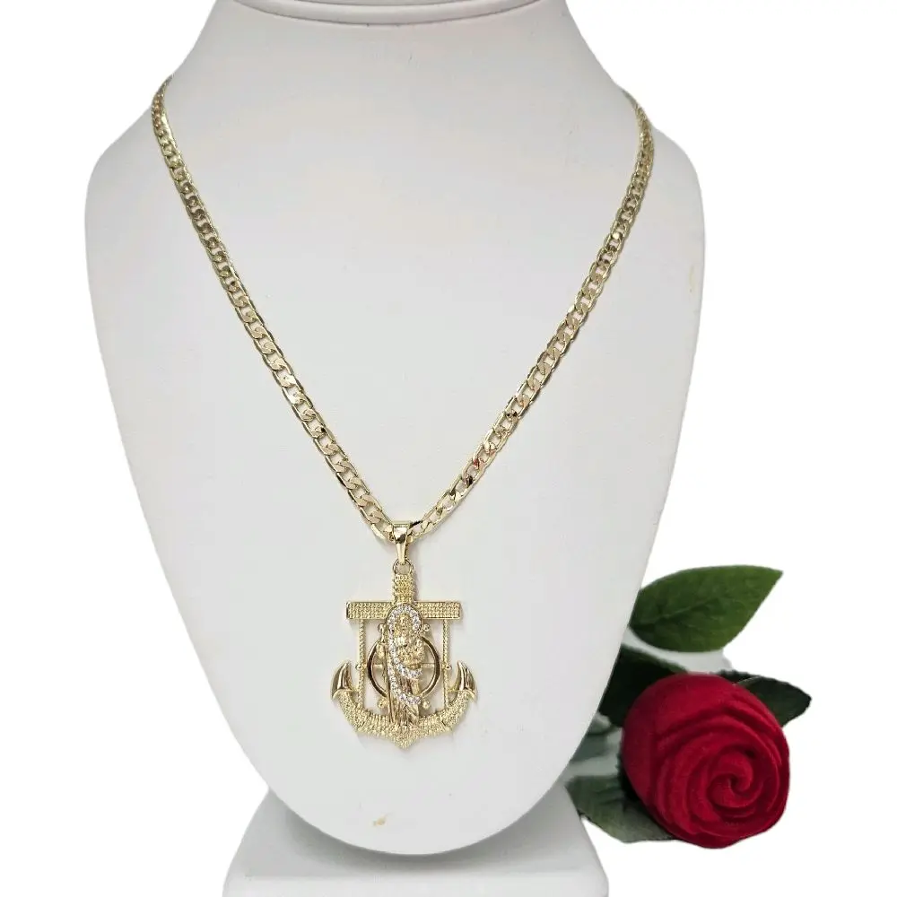 Valdiviajewery #2016 Saint Jude Thaddeus necklace and pendant, 14k gold plated, high quality