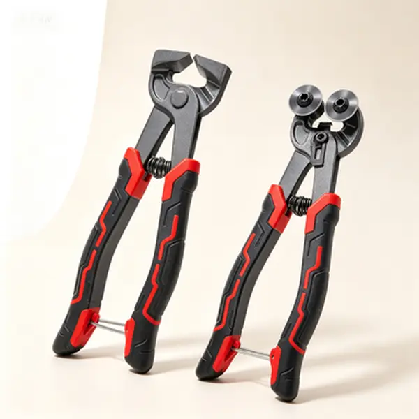 Heavy Duty Tile Nipper Set of 2 - Multipurpose Cutting Tool with Steel 3/8 Inch Wheeled Glass Mosaic Cutter, Ceramic Tile Pliers, Detachable Handle Lock, Cushioned Secure Grip for Softer Materials, Easy Storage Professional Reusable Tool, Set Of Two