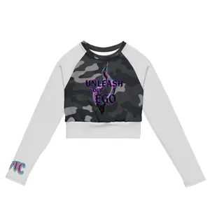 Recycled long-sleeve crop top