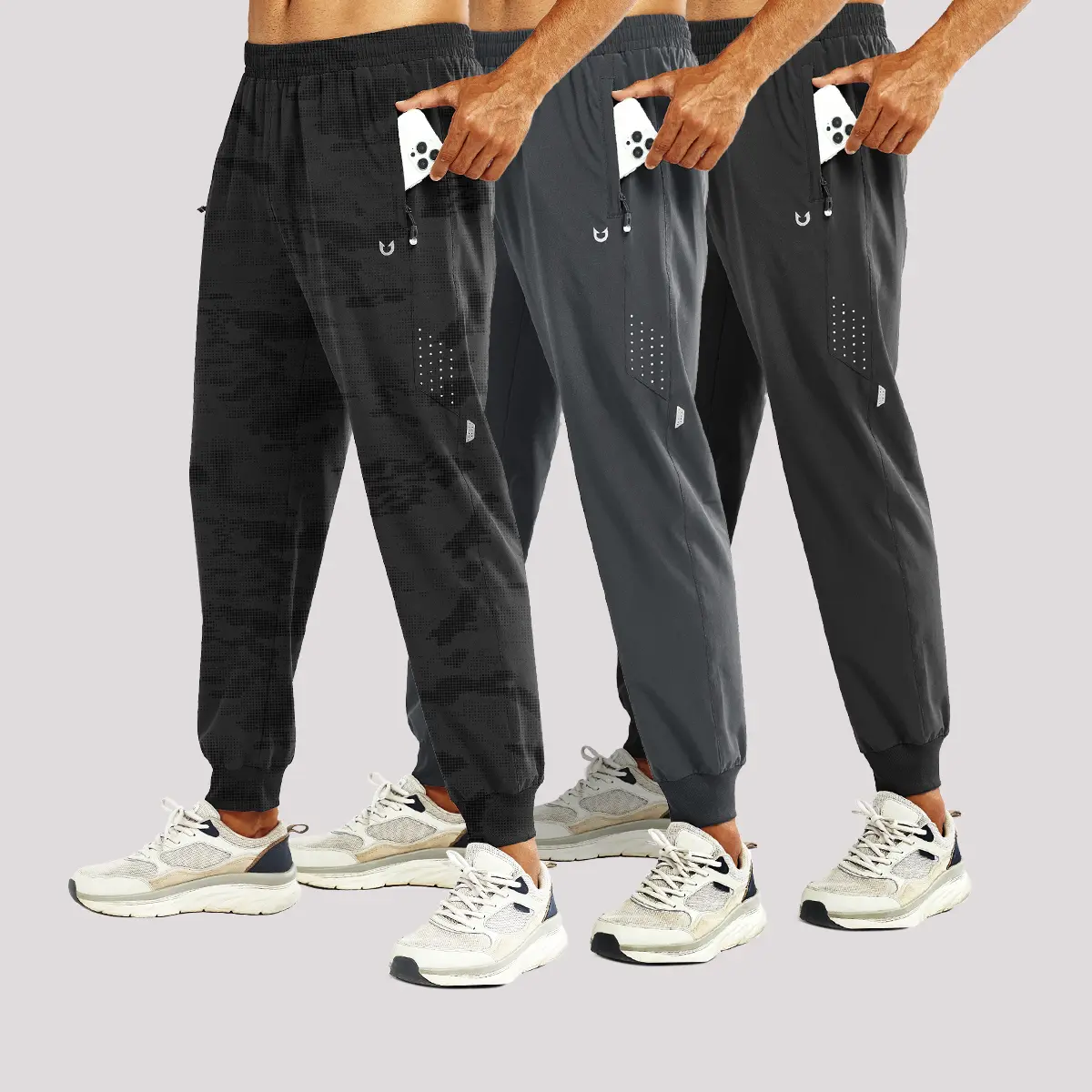 NORTHYARD Men's Quick Dry Plain Sports Joggers Pants - Breathable Fabric Activewear, Adjustable Drawstring, Zippered Pockets, All-Seasons Runner Pants for Casual Streetwear Joggers (Standard Sizes),sohochic