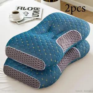 Soft Knitted Massage Neck Couple Pillow-High Quality Pillow Core, Healthy Thin Pillow For Neck Pain , Adjustable Ergonomic Orthopedic Contour Support, Thoughtful GiftFFApexActive6XXALUE BAZAAR11