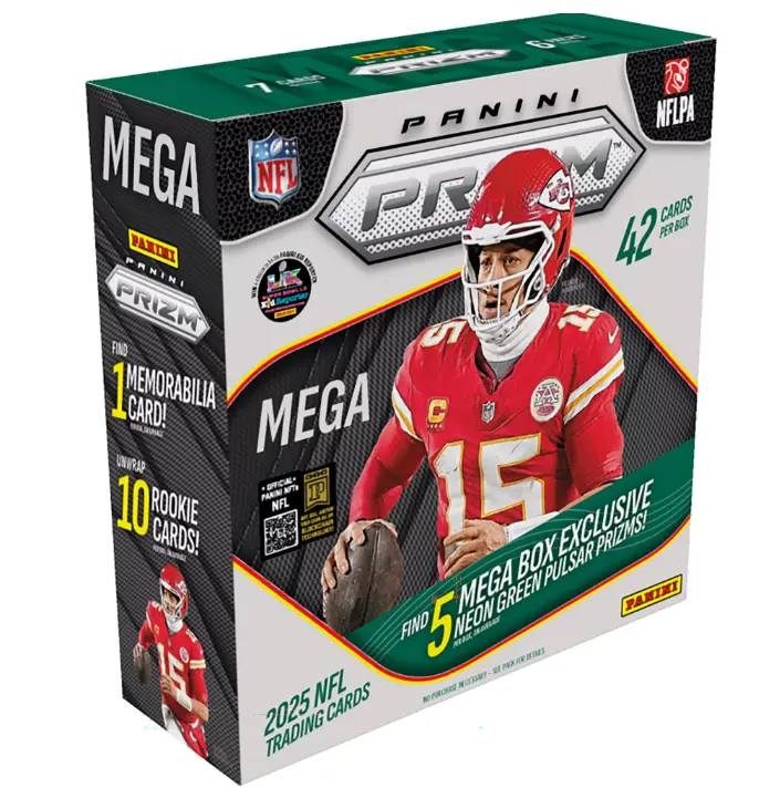 2025 Panini Prizm NFl Mega Box- 5 Mega Box Exclusive Neon Green Pulsar Prizms