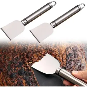 2 Pack Stove Scraper for Tough Case - Wide Using Stainless Steel Scraper for Stove BBQ Grill Kitchen - Scraper for Cleaning Stove Top, Cooktop, Oven, Glass Scraper