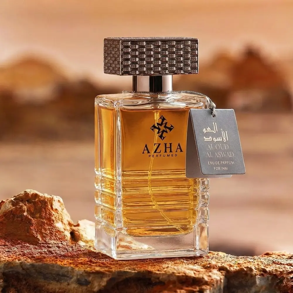 Al Oud Al Aswad by Azha Perfume - Eau De Parfum 100ml (3.4 fl oz) for Him | Spicy Oud Scent with Amber & Leather