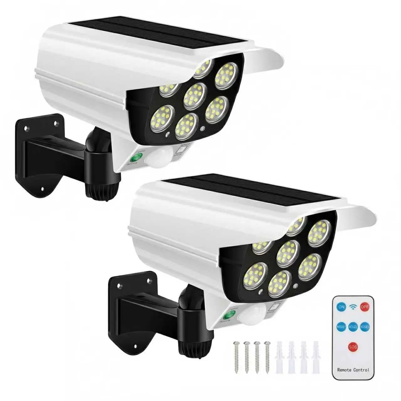 Solar Light Remote Control LEDs with 3-Mode Simulation Camera Outdoor Lighting Solution Solar Security Lights Durable and Efficient Design Perfect for Camping and Gardening,back to school,back to school haul