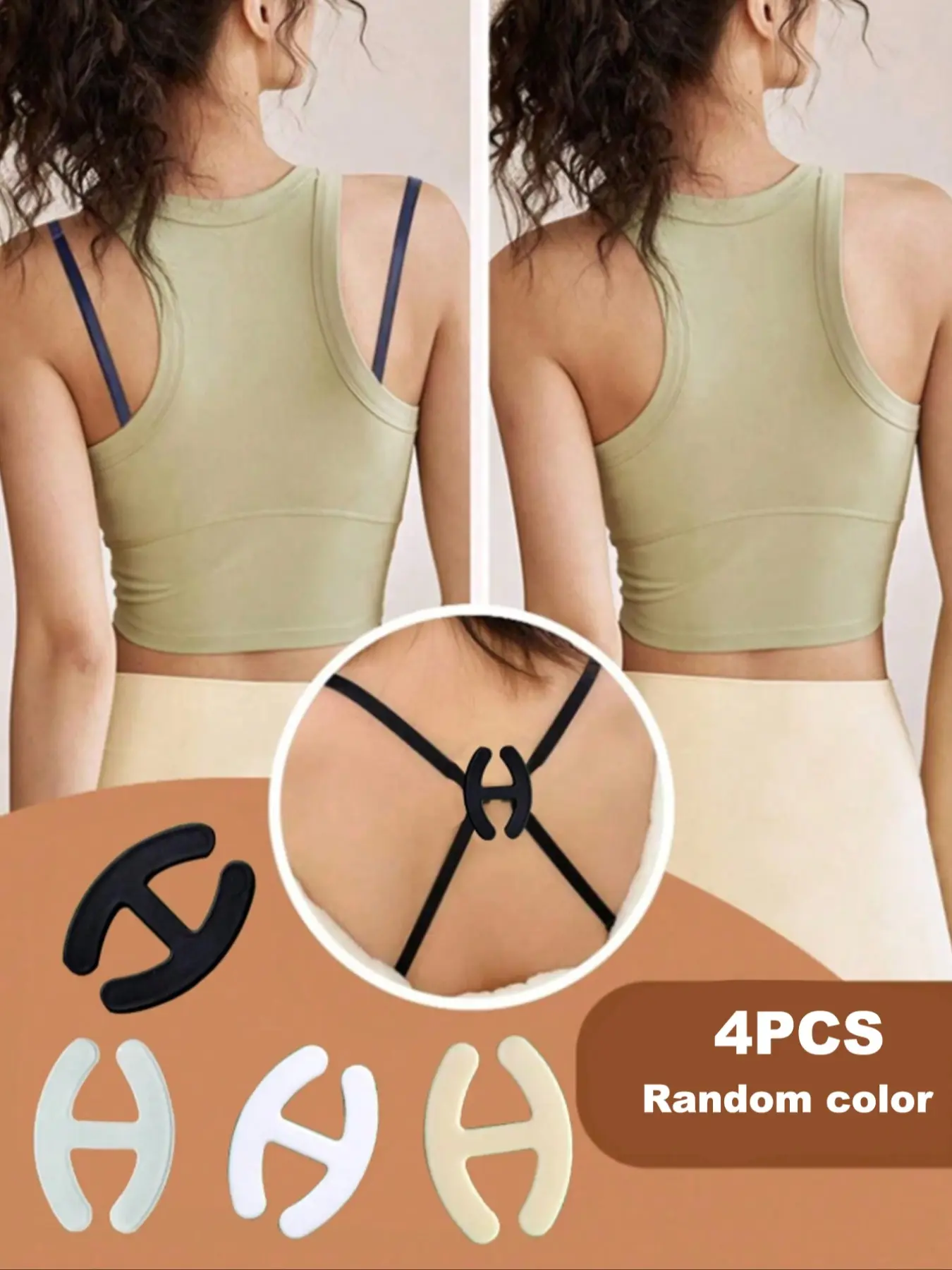 Multifunctional Bra Strap Clip, Bra Accessory, Invisible Anti-Slip Buckle, Cross Strap Closure, Perfect for Travel, Sports, Outdoor Activities