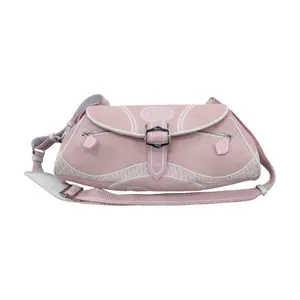 Pre-owned Dior Canvas Shoulder Bags Pink and White Shoulder Bag Y2K