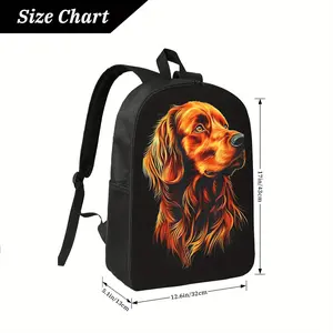 Custom Kids Backpack for School Girls Boys GIfts Customized High-Quality Irish Setter Dog Print Backpack - Stylish Black Polyester with Adjustable Straps, Lightweight & Durable for Daily Commute, School, or Travel, Backpack for Travel