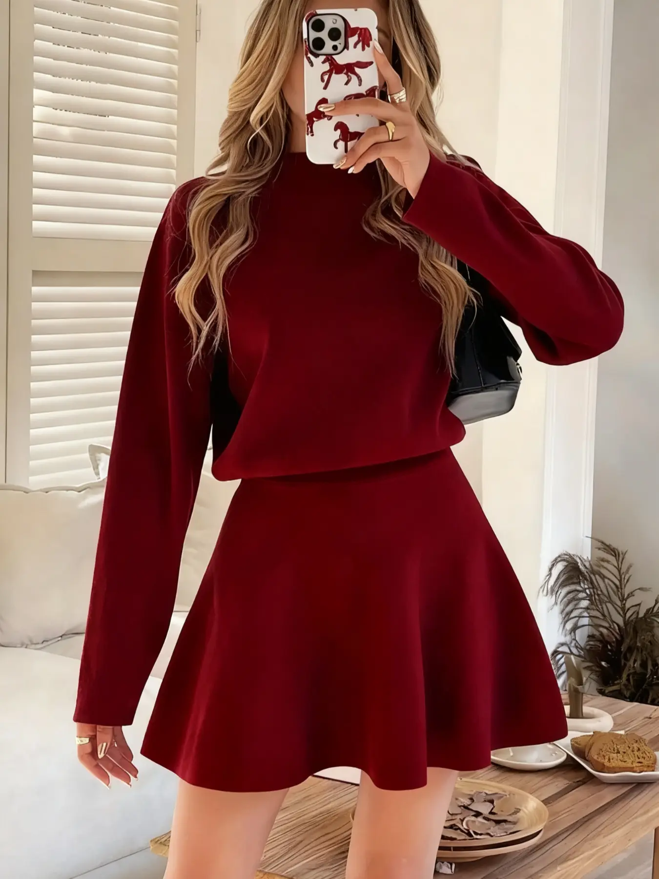 Women's Solid Color Casual Half High Neck Long Sleeve Knit Dress, Fitted Plain Style for Fall, Perfect for Everyday Wear, Womenswear - TikTok Shop Women's Solid Color Casual Half High Neck Long Sleeve Knit Dress, Fitted Plain Style for Fall, Perfect for Everyday Wear, Womenswear - TikTok Shop