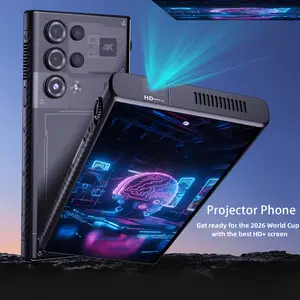 Smartphone Unlocked, Android 14 Cell Phone with Projector, 6.79" 12000mAh 5G Mobile Phones 12GB RAM 512GB ROM, Dual SIM/Camping Light/2TB Expand/OTG/GPS