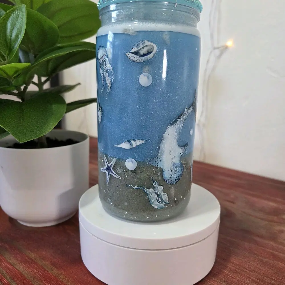 glitter lava effect snow globe with in liquid between walls vaso tipo snow globe
