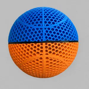 3D Printed Airless Basketball Multi-Colored full-size 29.5". Modern look and quiet. 2 Color Basketball.