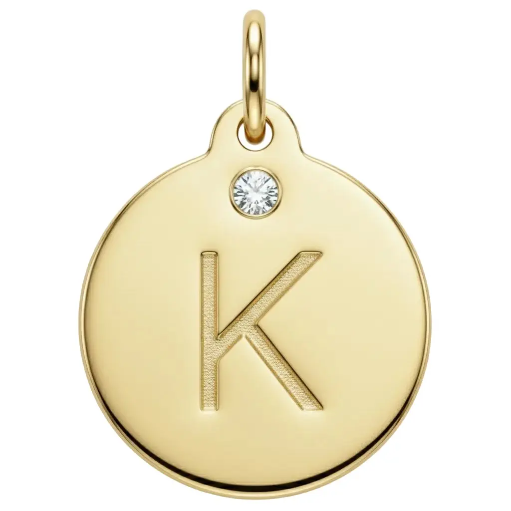 "K" Alphabet Charm With Diamond
