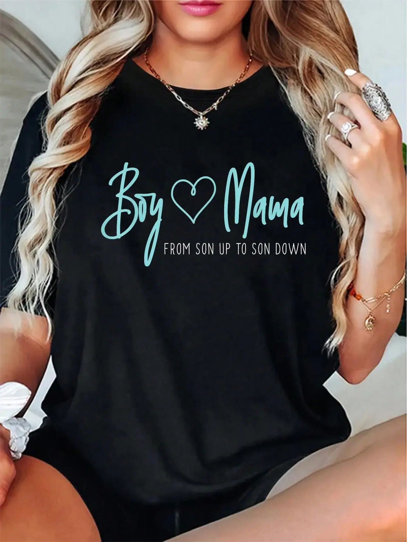 100% Cotton Boy Mama From Son Up To Son Down - Mother Mom T-Shirt