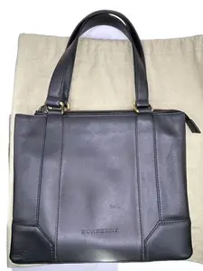 Pre-owned BURBERRY Leather Tote/Shoulder Bag Black Perfect For Daily Use