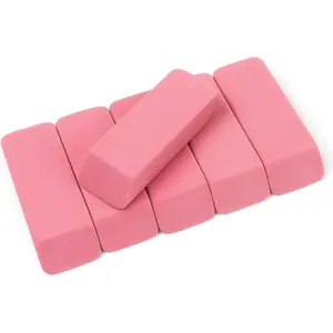 Large Pink Pencil Erasers for Drawing, Artist Eraser, Pack of 6