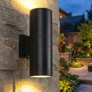 Ip44 Waterproof Outdoor Wall Light E27 Socket, Cylinder Up-Down Lighting Fixture, Modern Simple Design (bulb Not Included)